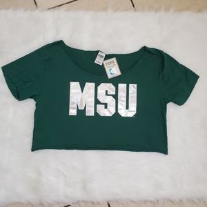 VS PINK MSU Spartans Crop Top